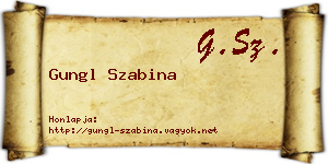 Gungl Szabina névjegykártya
